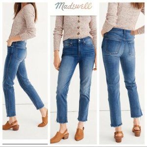 NWT! Madewell Stovepipe Jeans Chancery Fluffy Hem